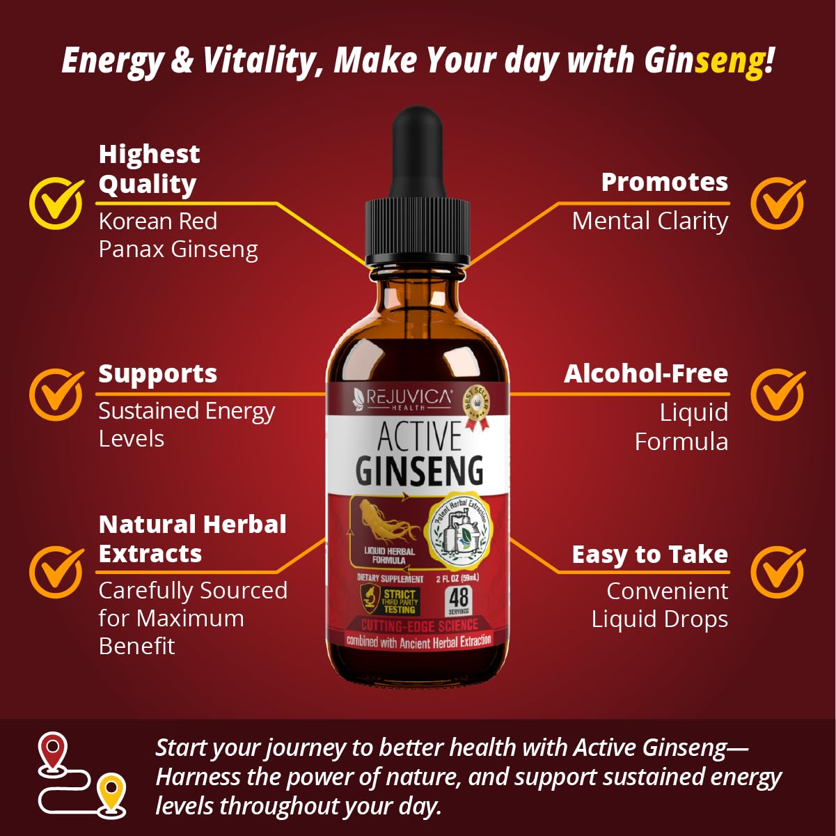 Morning wellness scene with Rejuvica Health Active Ginseng for vitality