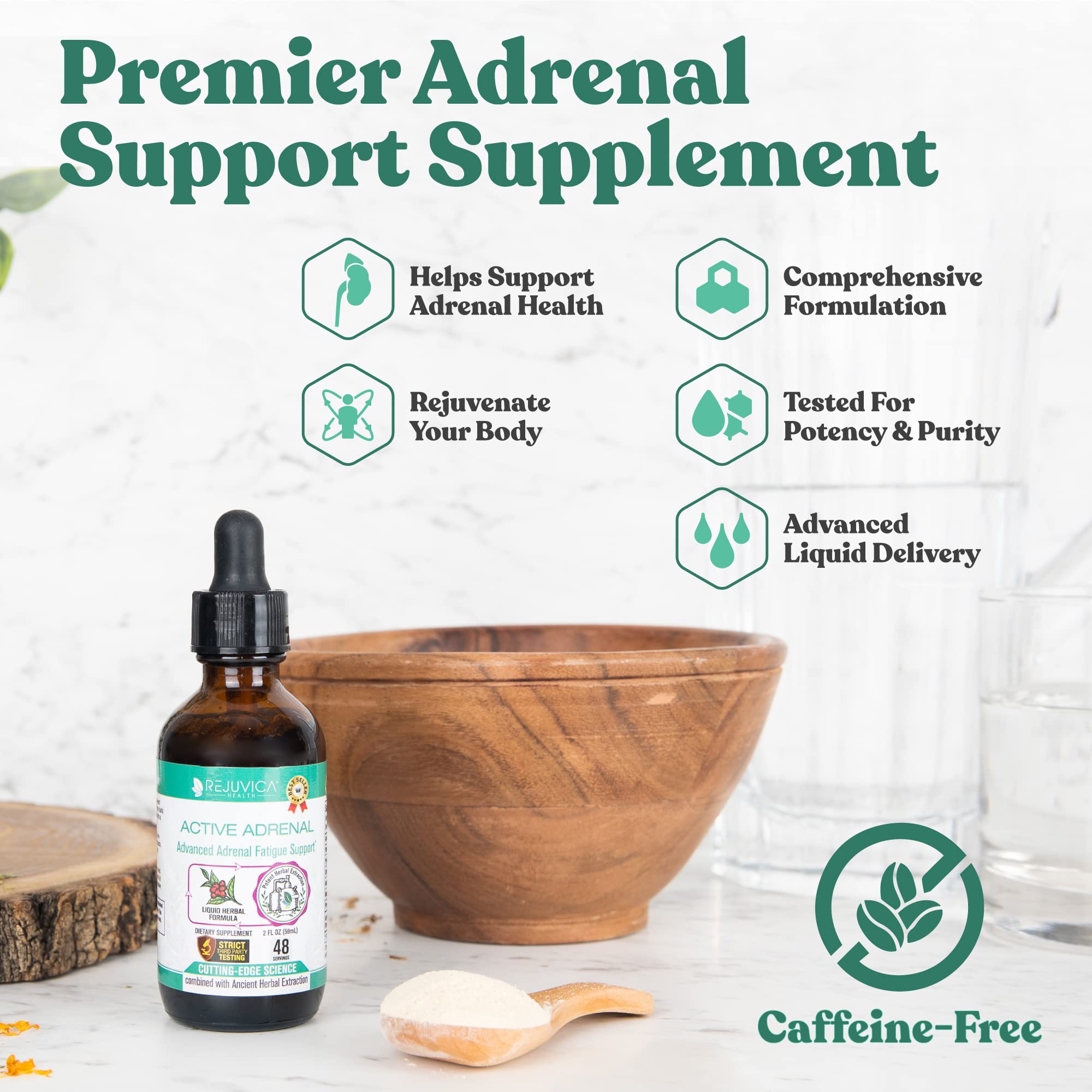 Active Adrenal ingredients from organic and wildcrafted farms.