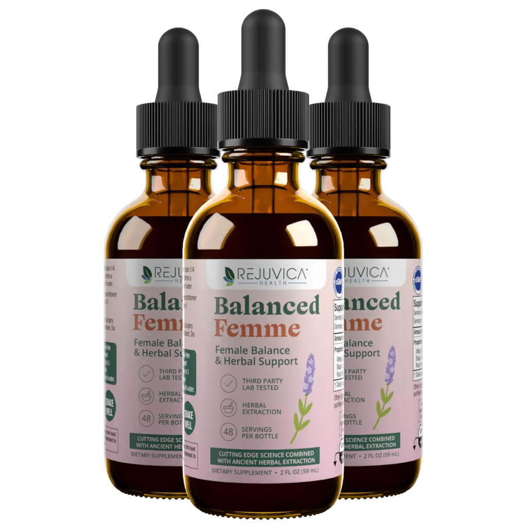 Rejuvica Health Balanced Femme bottle front for natural balance support.