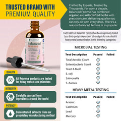 Rejuvica Health Balanced Femme tastes natural and smooth on the tongue.