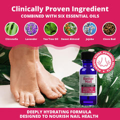 Rejuvica Health Better Nail ingredients closeup shows six natural oils.