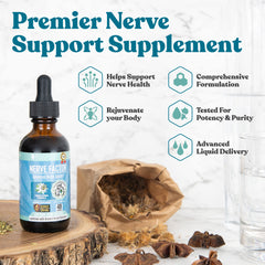 Rejuvica Health NerveFactor label front showing ingredients and alcohol-free formula