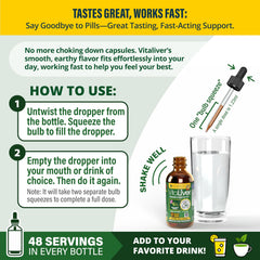 VitaLiver ingredients list featuring milk thistle and artichoke.