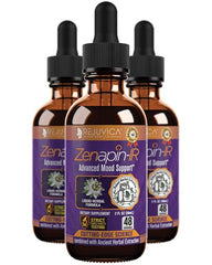Rejuvica Zenapin IR bottle with pour for easy mood-support dosing.