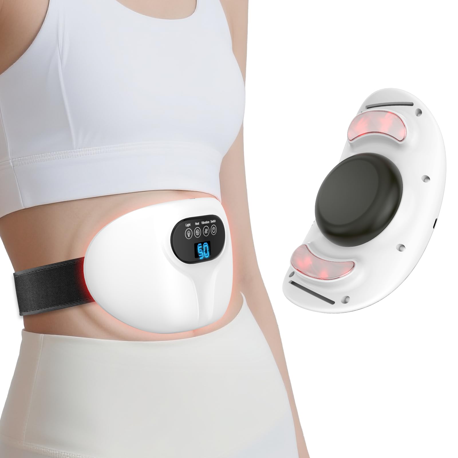 Relassy 3-in-1 abdominal massager with warmth for post-meal comfort.