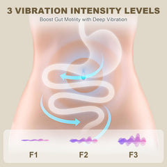 Relassy red-light, vibration and heat therapy on the abdomen.