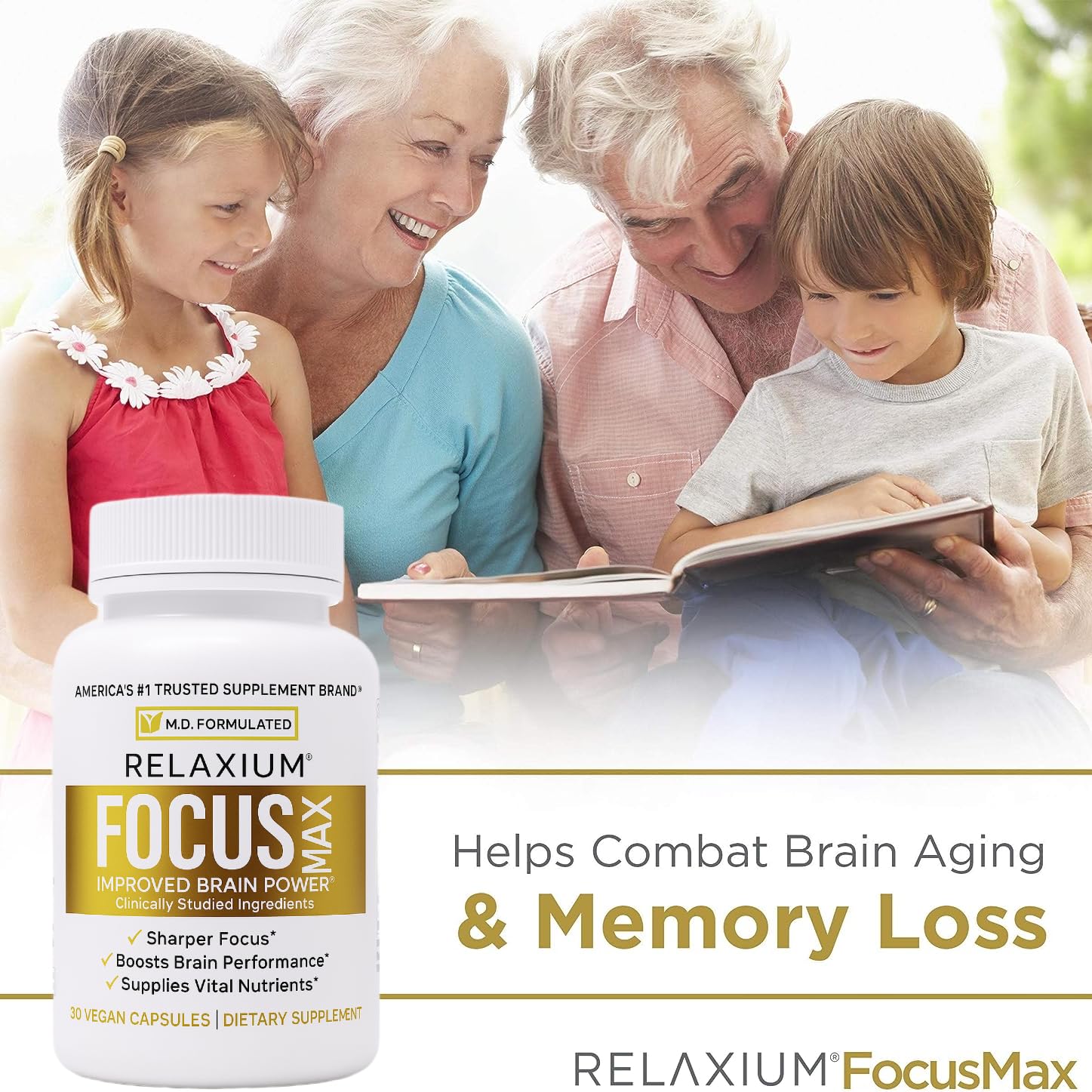 Relaxium FocusMax daily routine image suggests easy integration into mornings.