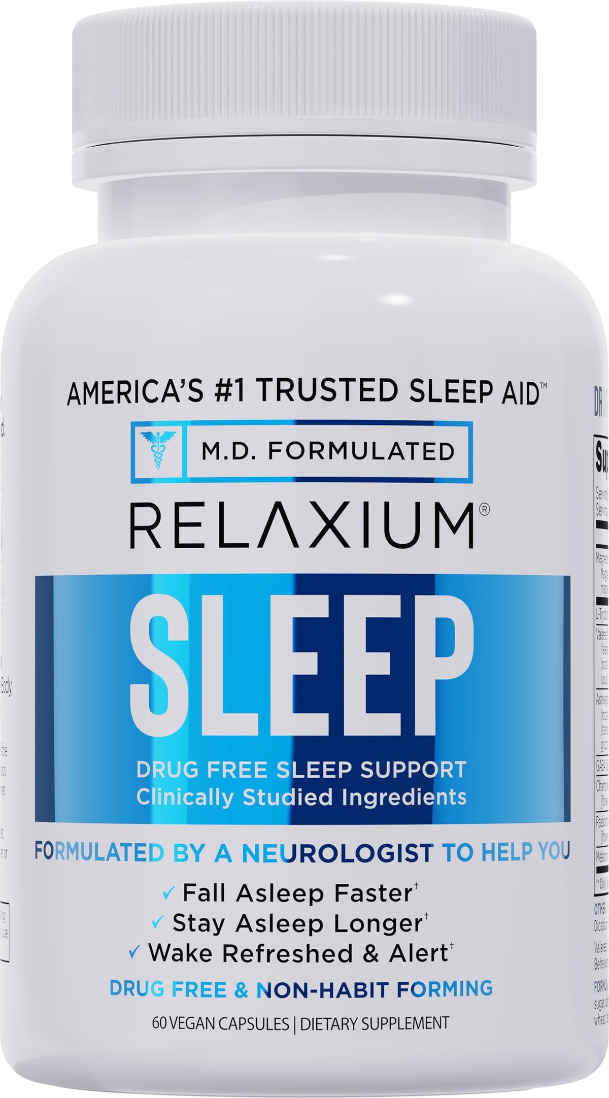 Relaxium Sleep Aid bottle on nightstand signals a calm nightly routine