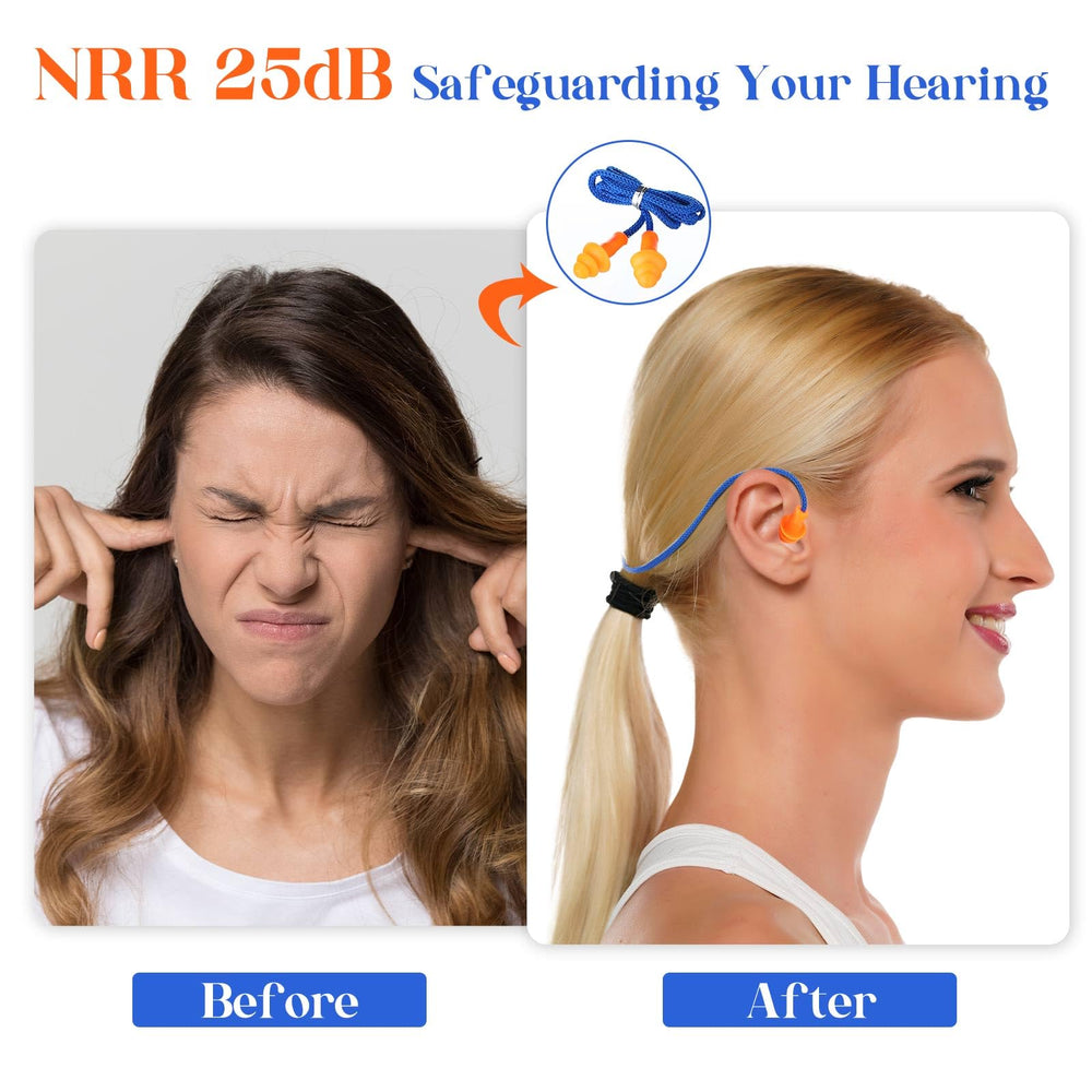 Relaxweex blue and orange silicone ear plugs offer comfortable fit