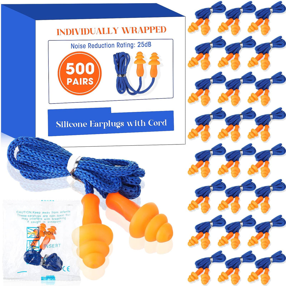 Relaxweex corded ear plugs bulk pack for easy storage at work and home