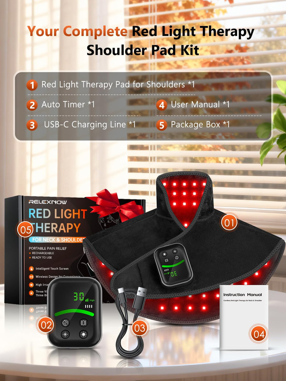RELEXNOW compact travel-friendly pad offering 30-minute session relief.
