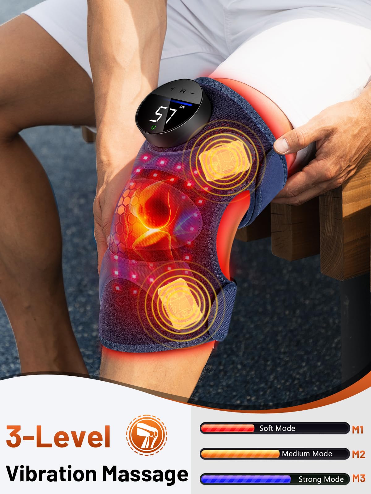 Extension strap enables use on elbows and shoulders with comfort.
