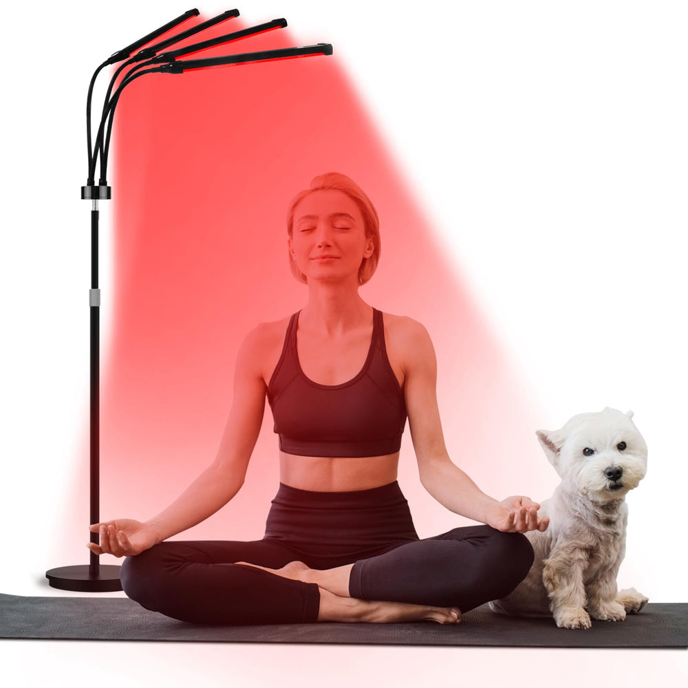 Relhafethy 180LED red light lamp with stand for home use and multi-angle coverage
