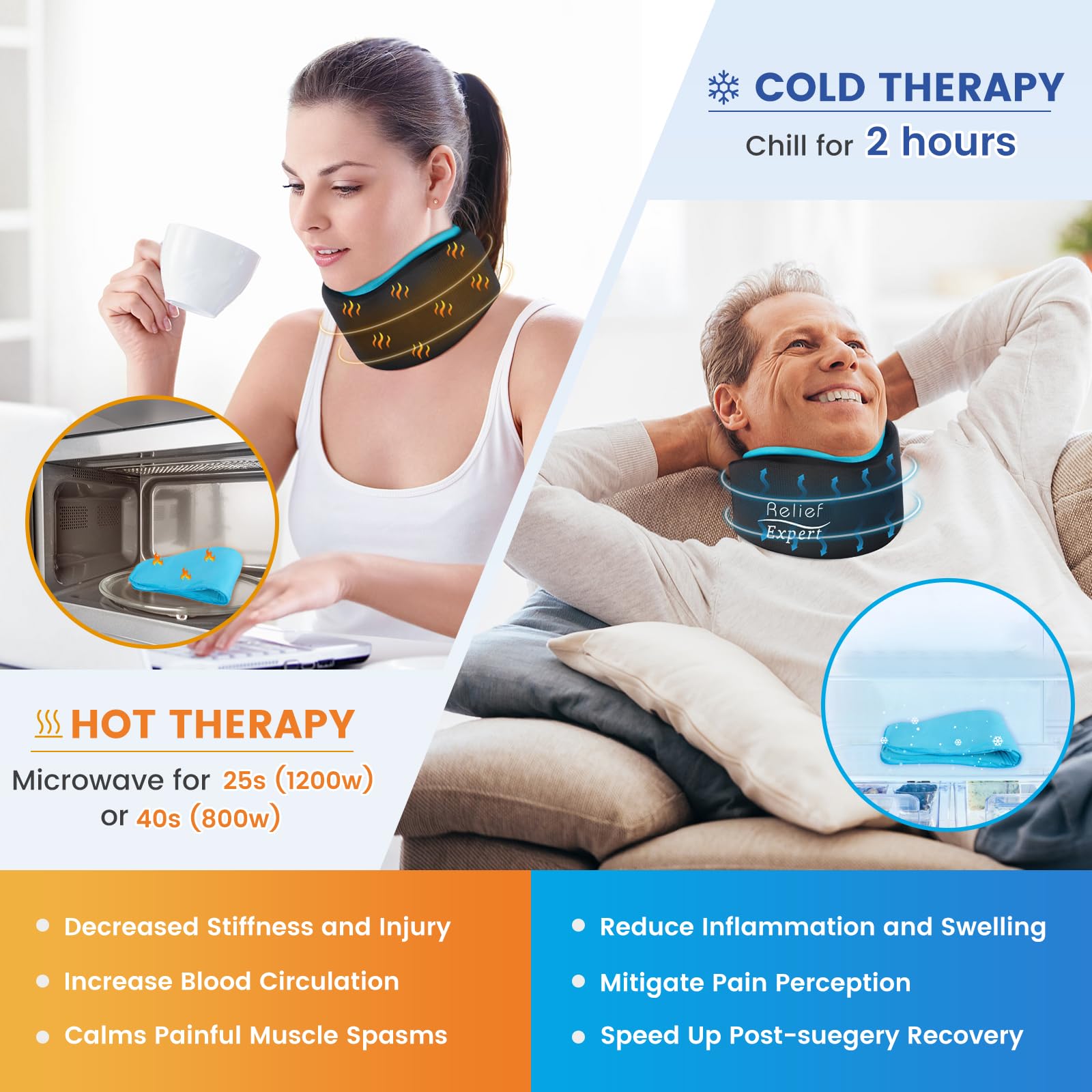 Relief Expert adjustable-neck-collar enables secure, personalized fit
