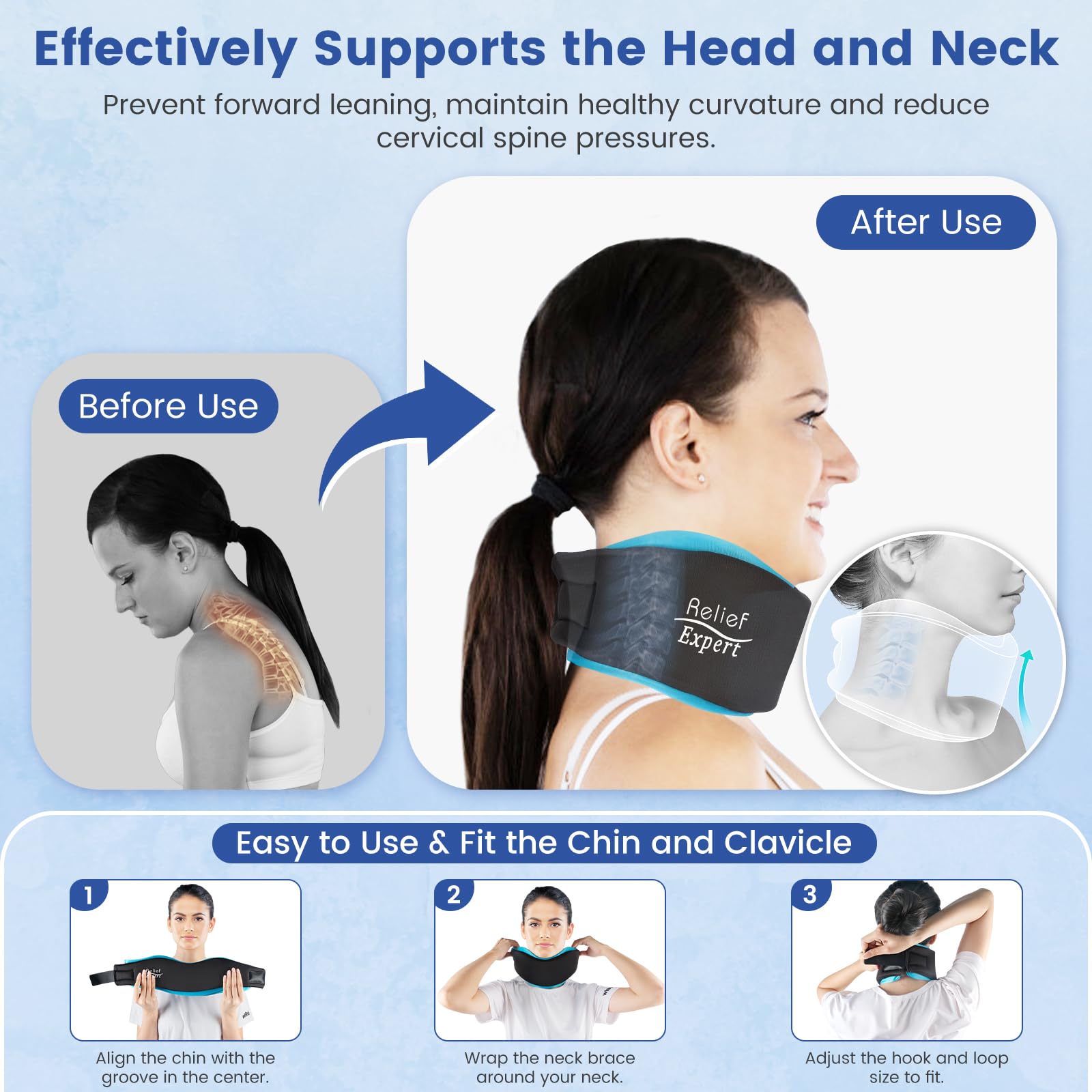 Relief Expert travel-friendly-neck-collar designed for on-the-go use