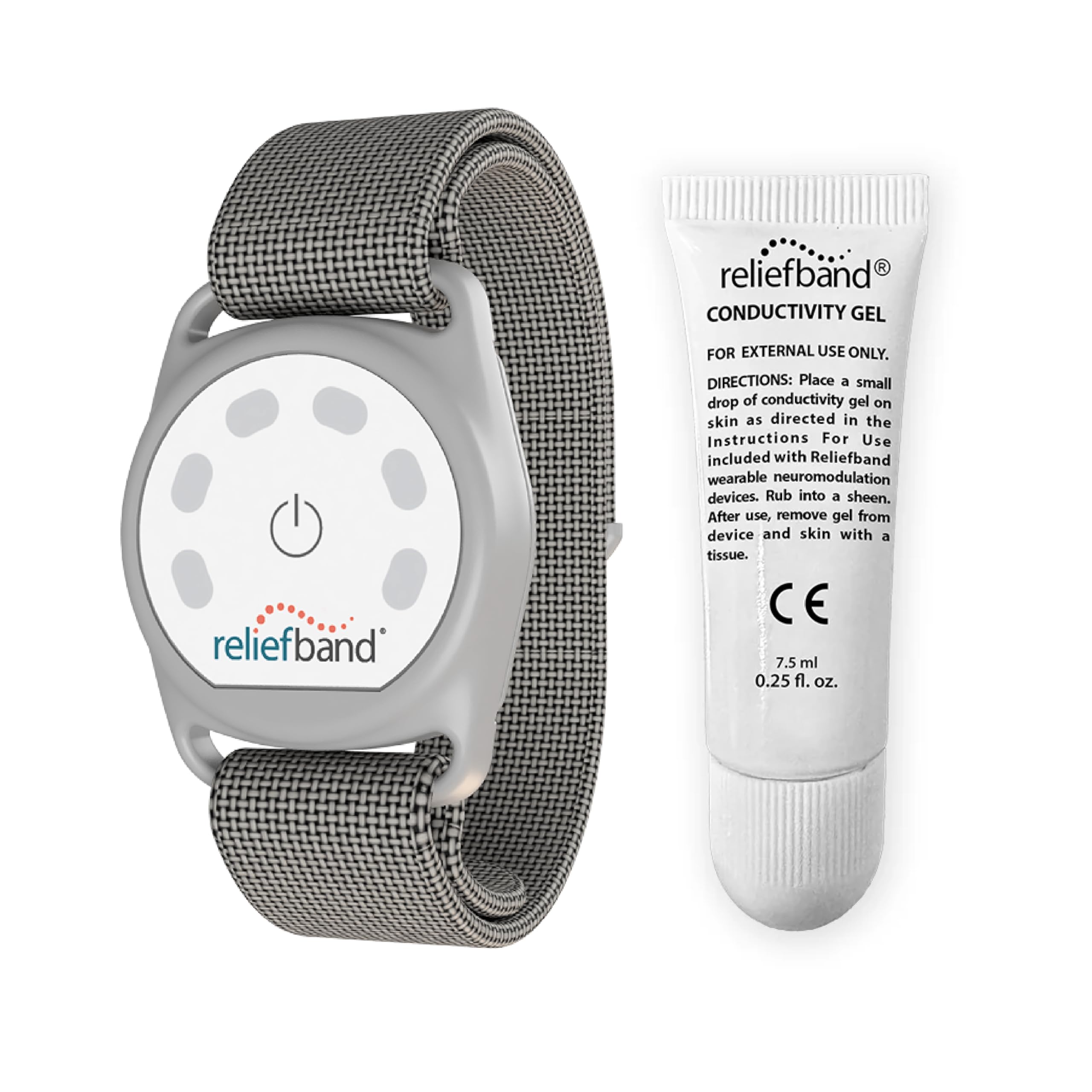 Reliefband New Sport worn on the wrist for travel nausea relief.