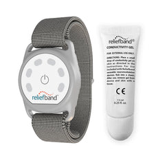 Reliefband New Sport worn on the wrist for travel nausea relief.