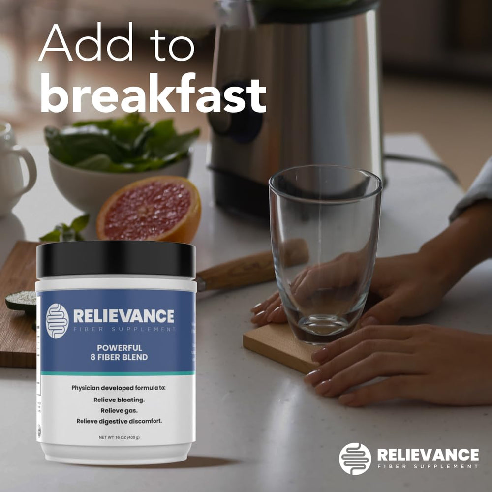 Relievance gluten-free and dairy-free badge on packaging