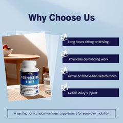Relify capsules close-up displaying compact, easy-to-swallow tablets