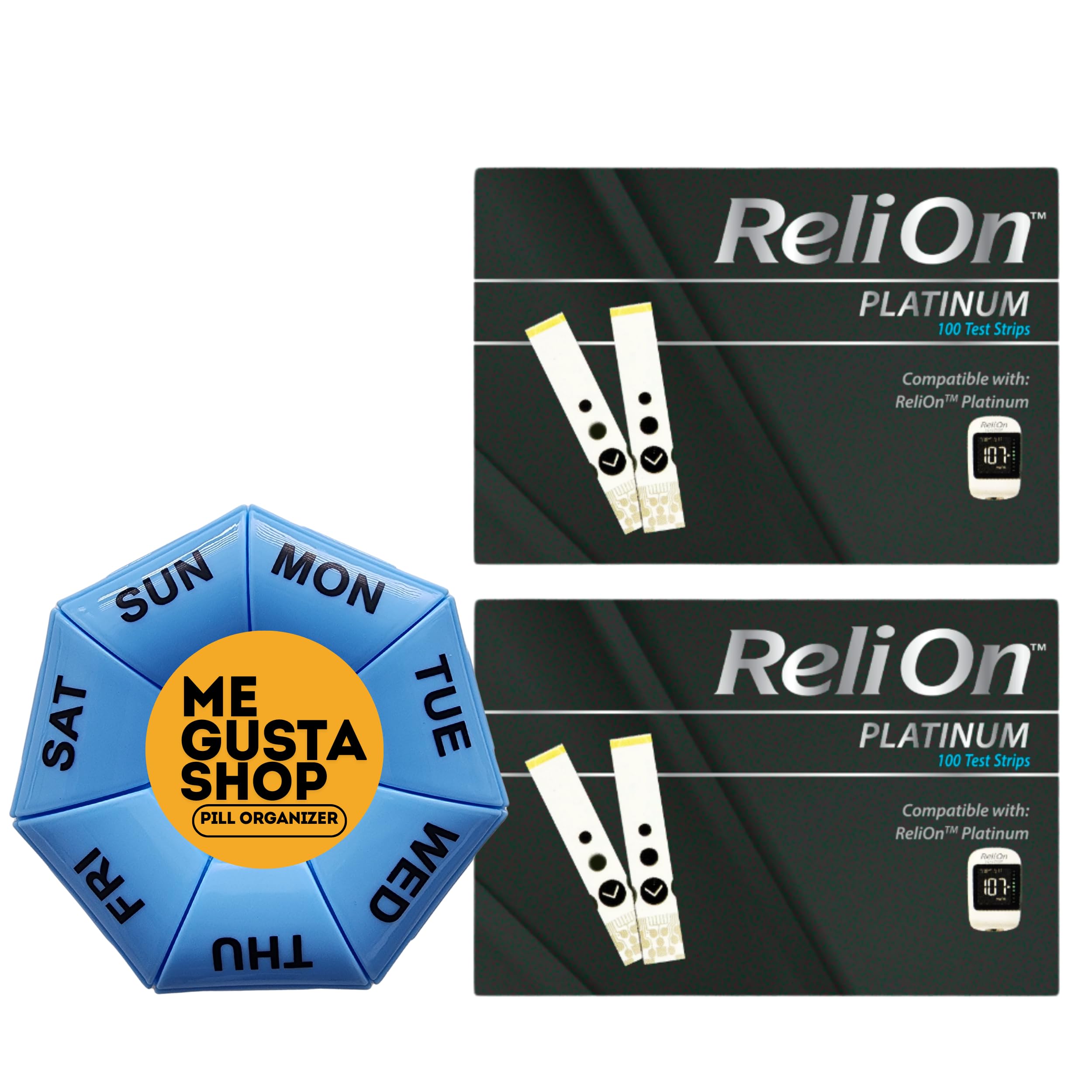 ReliOn Platinum test strips box for reliable at-home glucose testing.