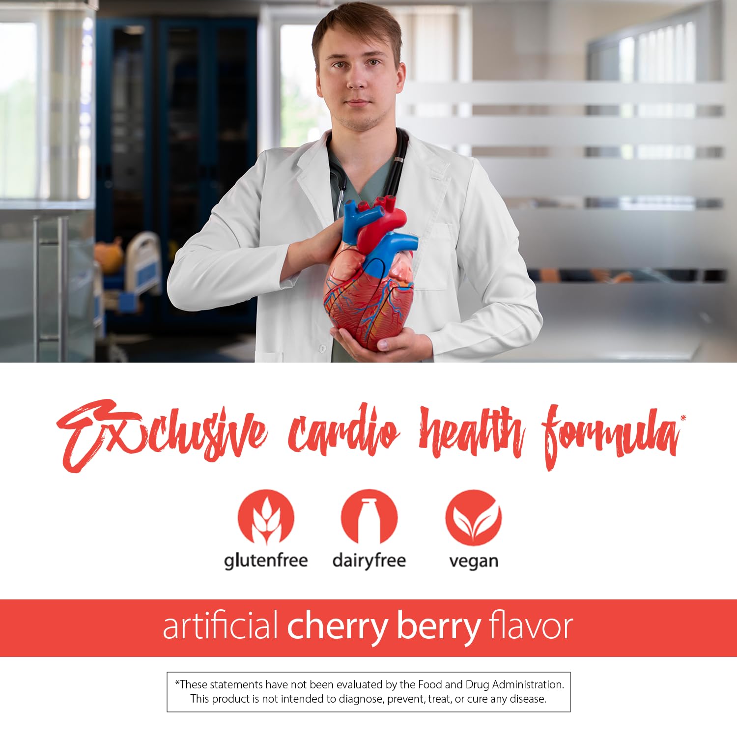 RELIV CardioSentials cherry berry ingredients visual highlights phytosterols and berry extracts.