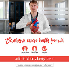 RELIV CardioSentials cherry berry ingredients visual highlights phytosterols and berry extracts.