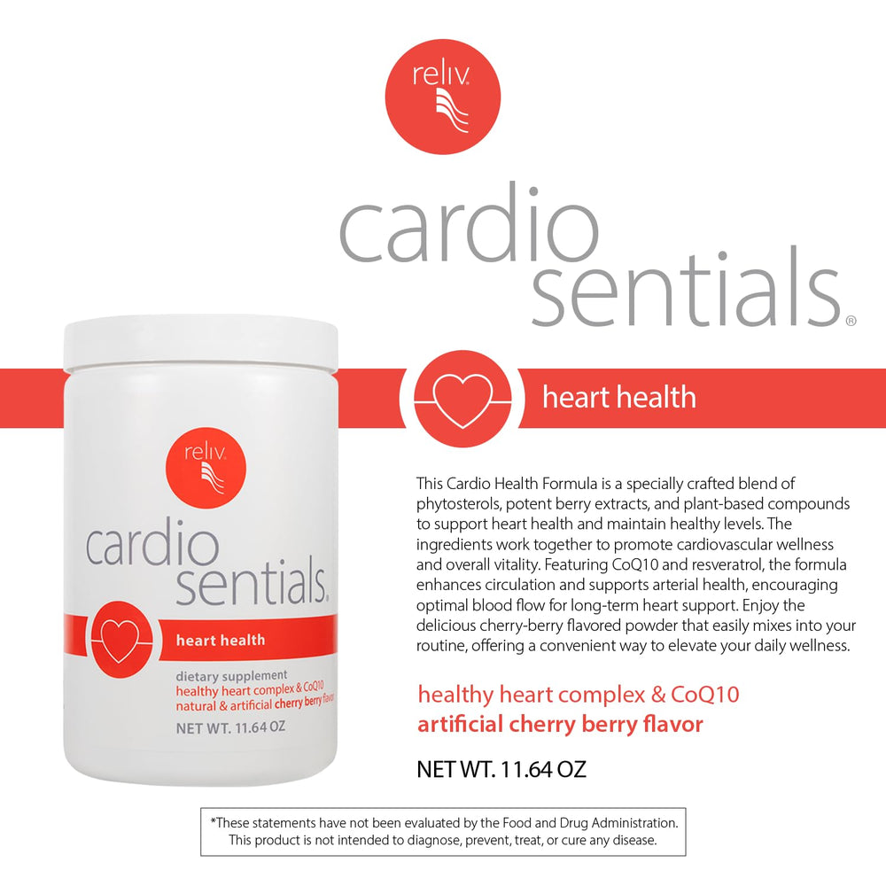 RELIV CardioSentials cherry berry mixing spoon enables quick, flavorful prep.