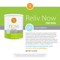 Reliv Now for Kids Vanilla shake in glass after sports for an energy boost