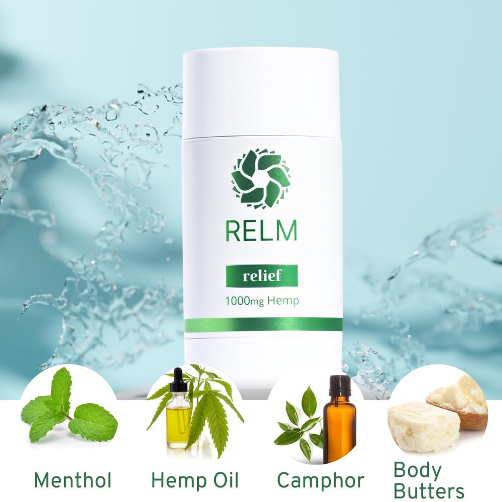 Relm Wellness Hemp Relief Stick features camphor and hemp oil for quick comfort