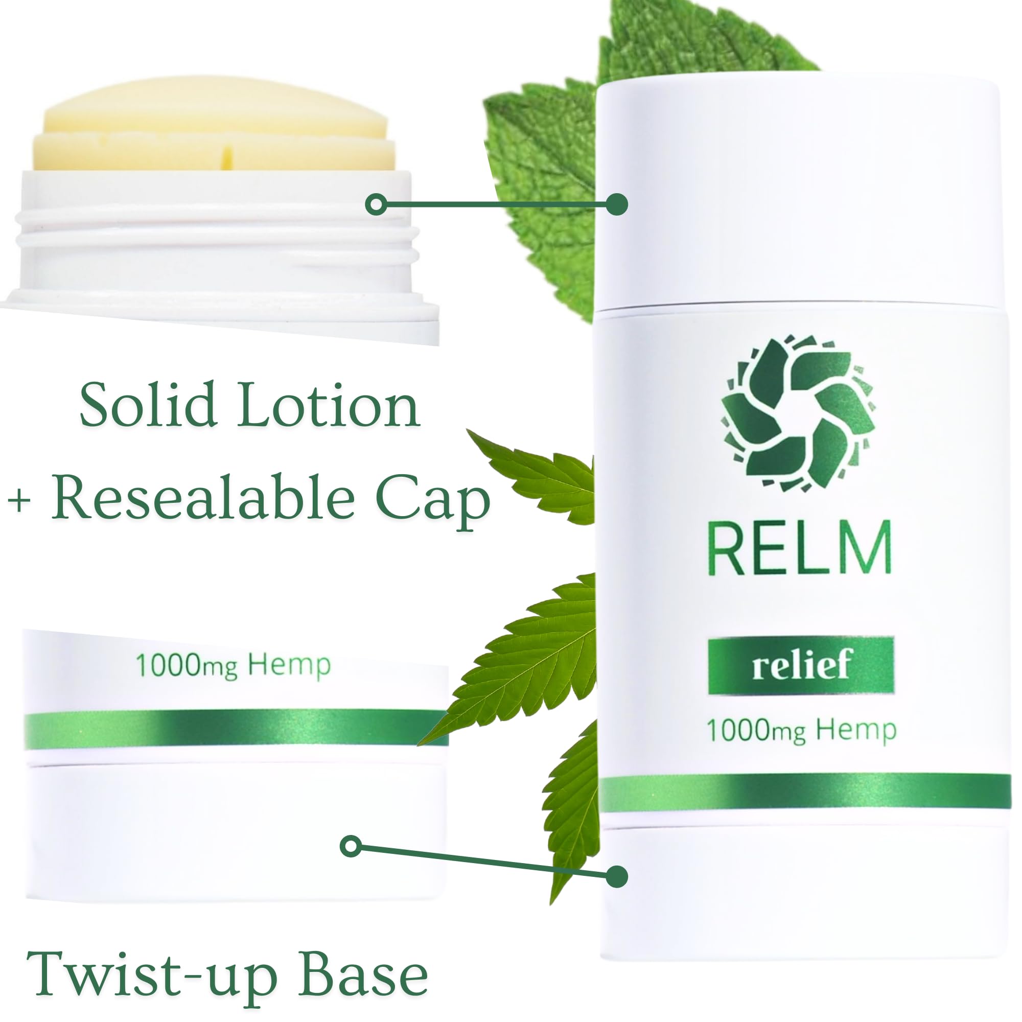 Relm Wellness Hemp Relief Stick twist-up convenient application without greasy residue