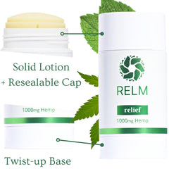 Relm Wellness Hemp Relief Stick twist-up convenient application without greasy residue