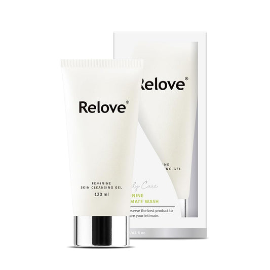 Relove amino acid feminine wash bottle with gentle cleansing for sensitive skin