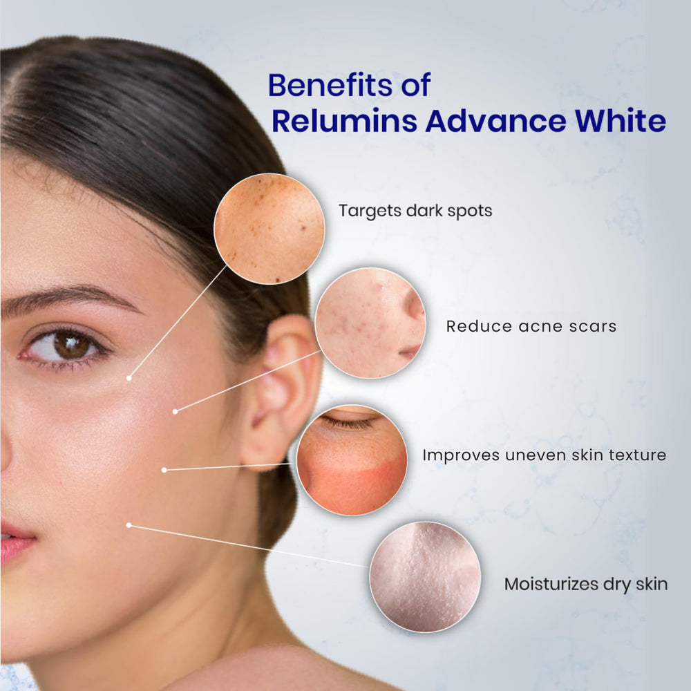 Relumins Advanced White Glutathione Capsules with water illustrate easy daily use