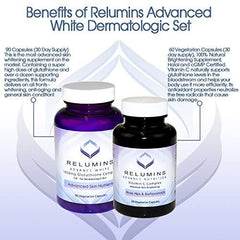 Relumins Glow Set display showing a complete skin glow bundle