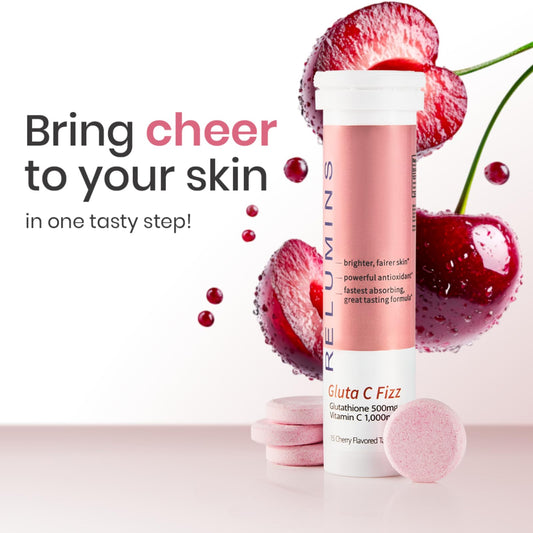 Relumins Gluta C Fizz cherry-flavored tablet ready to use