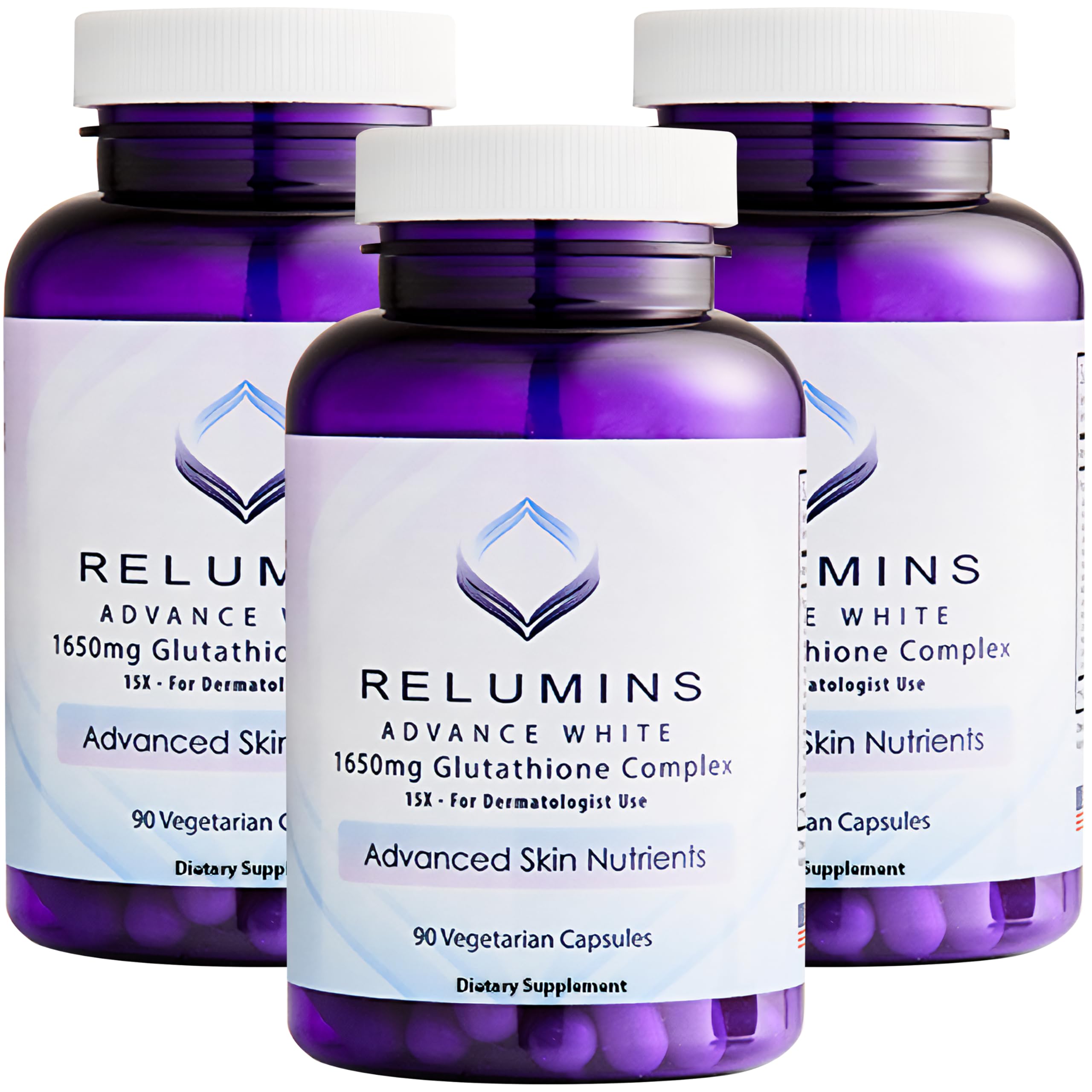 Relumins L-Glutathione Complex bottle front with antioxidant protection