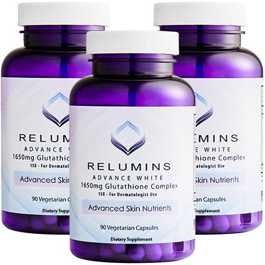 Relumins L-Glutathione Complex bottle front with antioxidant protection