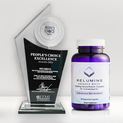 Spring glow set packaging layout suggesting a wellness routine with Relumins