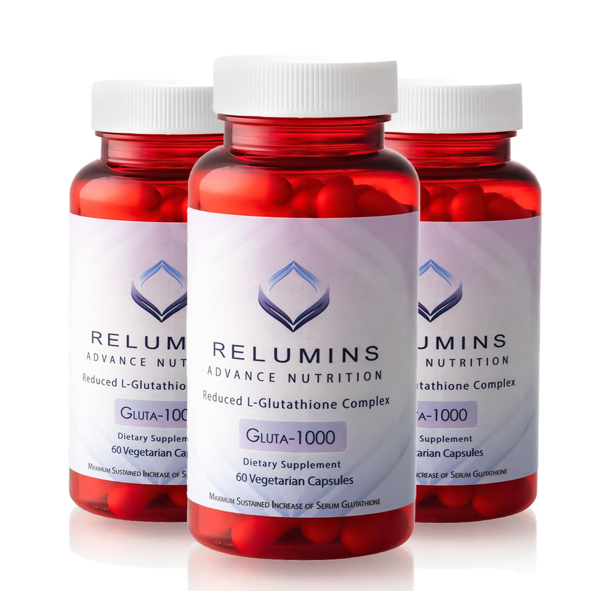 Relumins L-Glutathione Spring Glow bottle front for radiant skin potential.