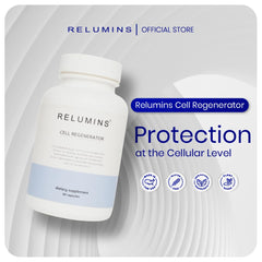 Close-up of Relumins NAD+ capsules for daily use.