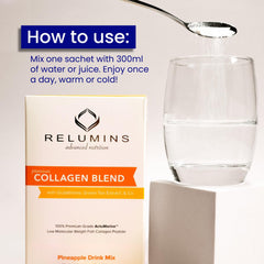 Relumins Pineapple flavored collagen drink served chilled