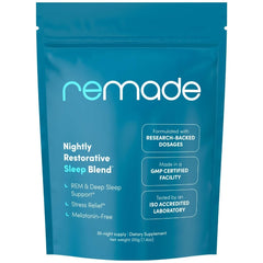 Remade Natural Sleep Aid bottle front showing sleek design for a calm bedtime routine