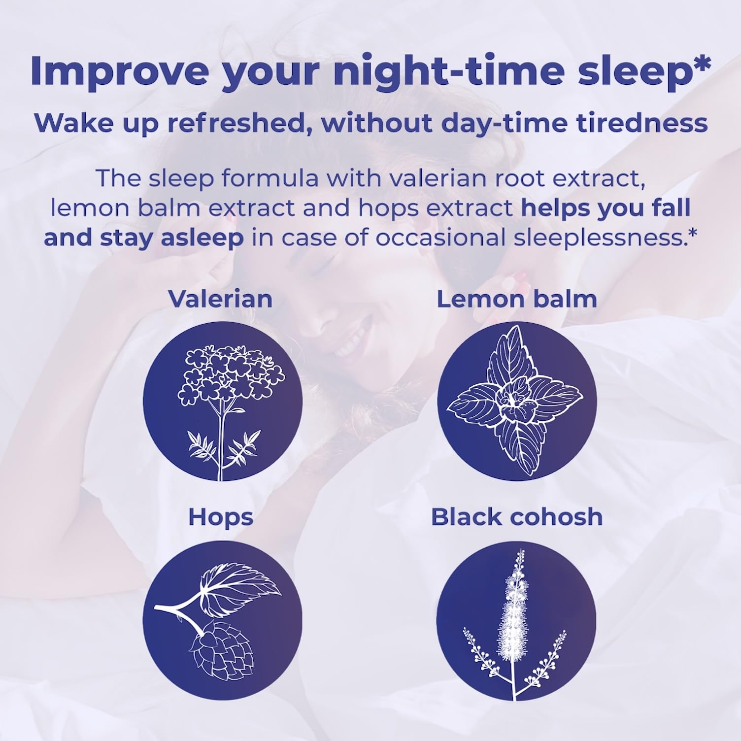 Remifemin Good Night blister-pack tablets ready for nightly routine.
