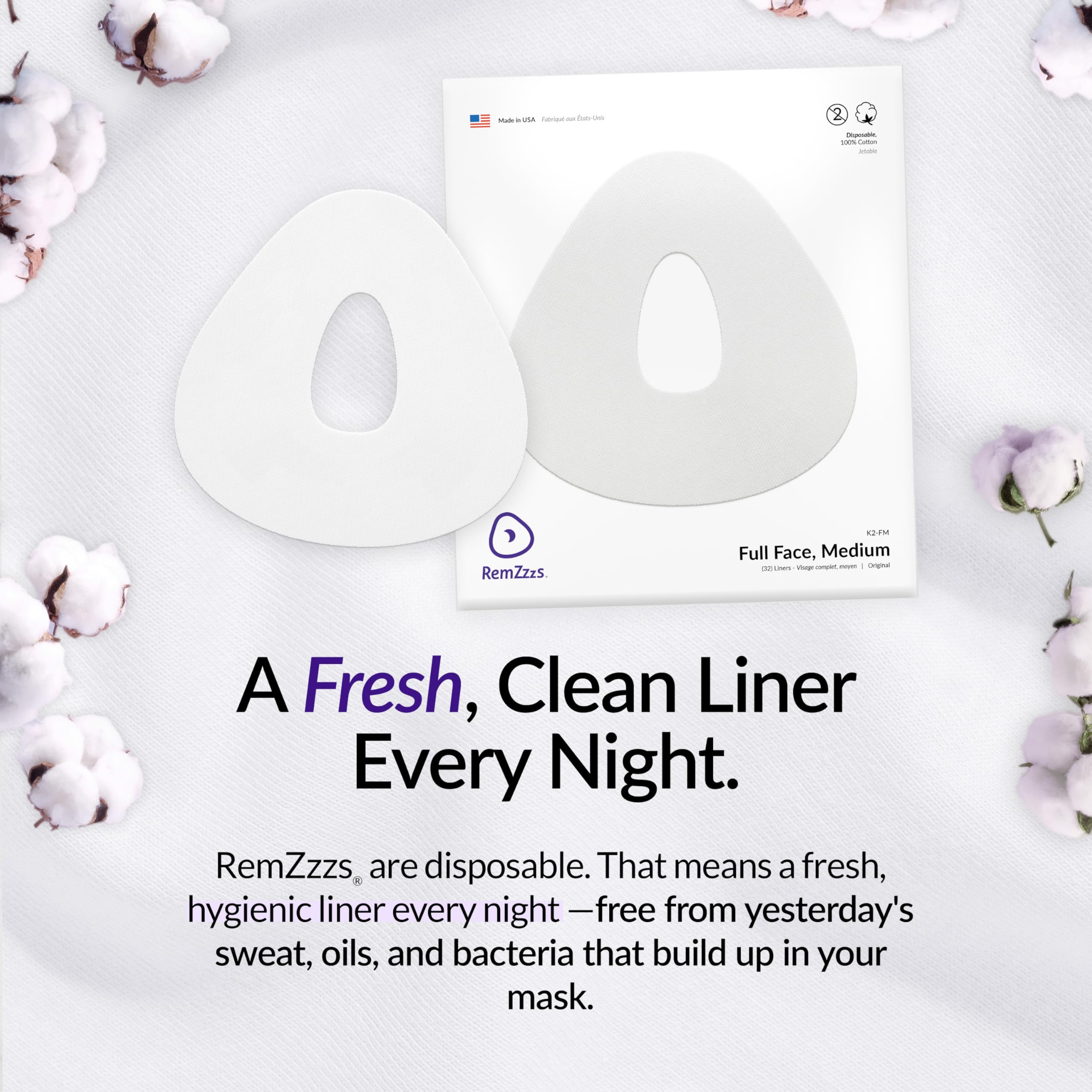 RemZzzs liners include a forehead liner for added protection
