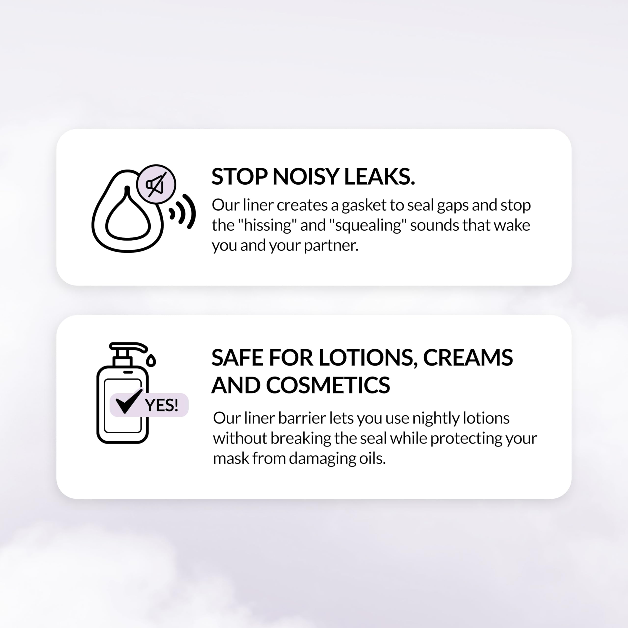 RemZzzs liner reduces leaks for quieter CPAP sessions