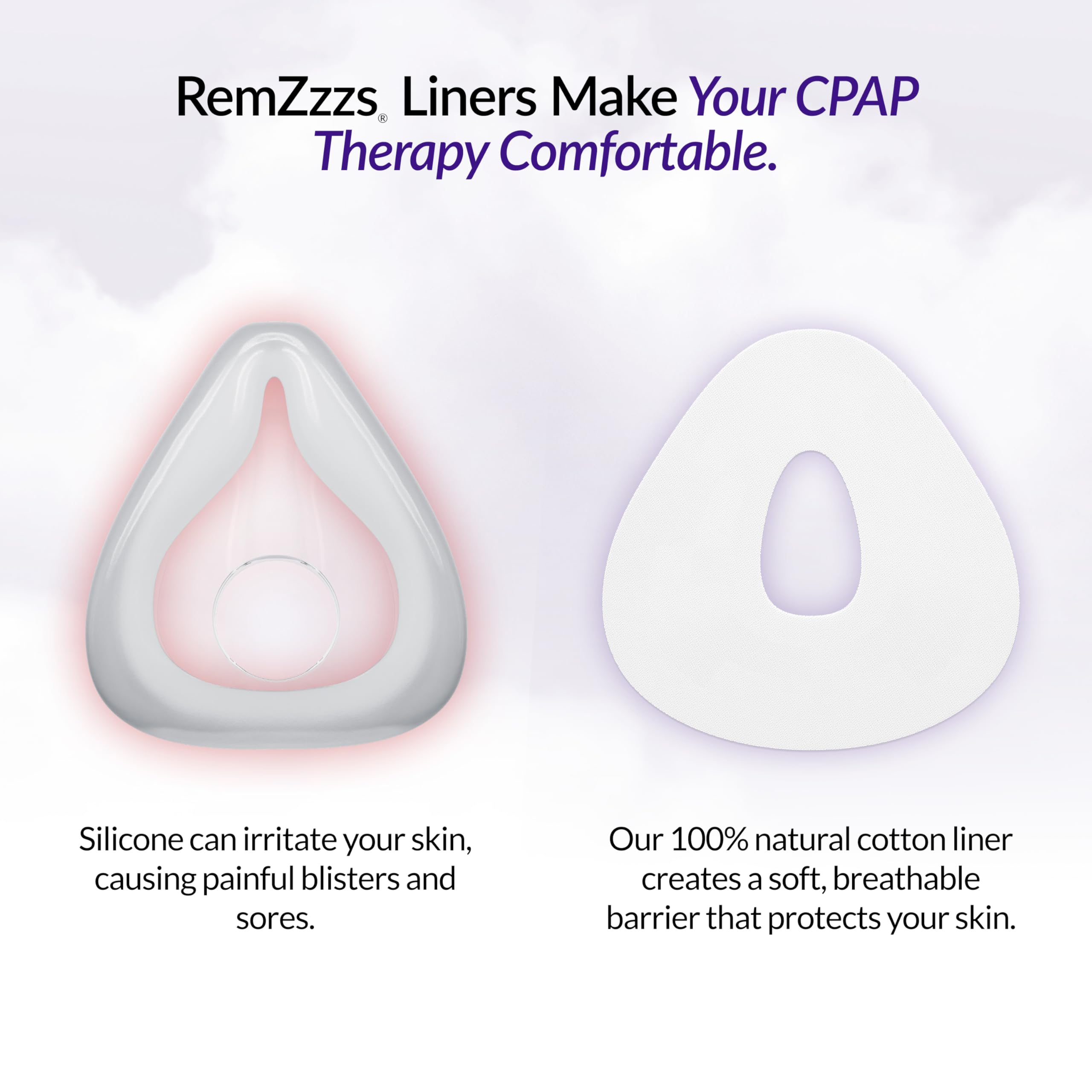 RemZzzs liner absorbs facial oils and moisture for skin comfort