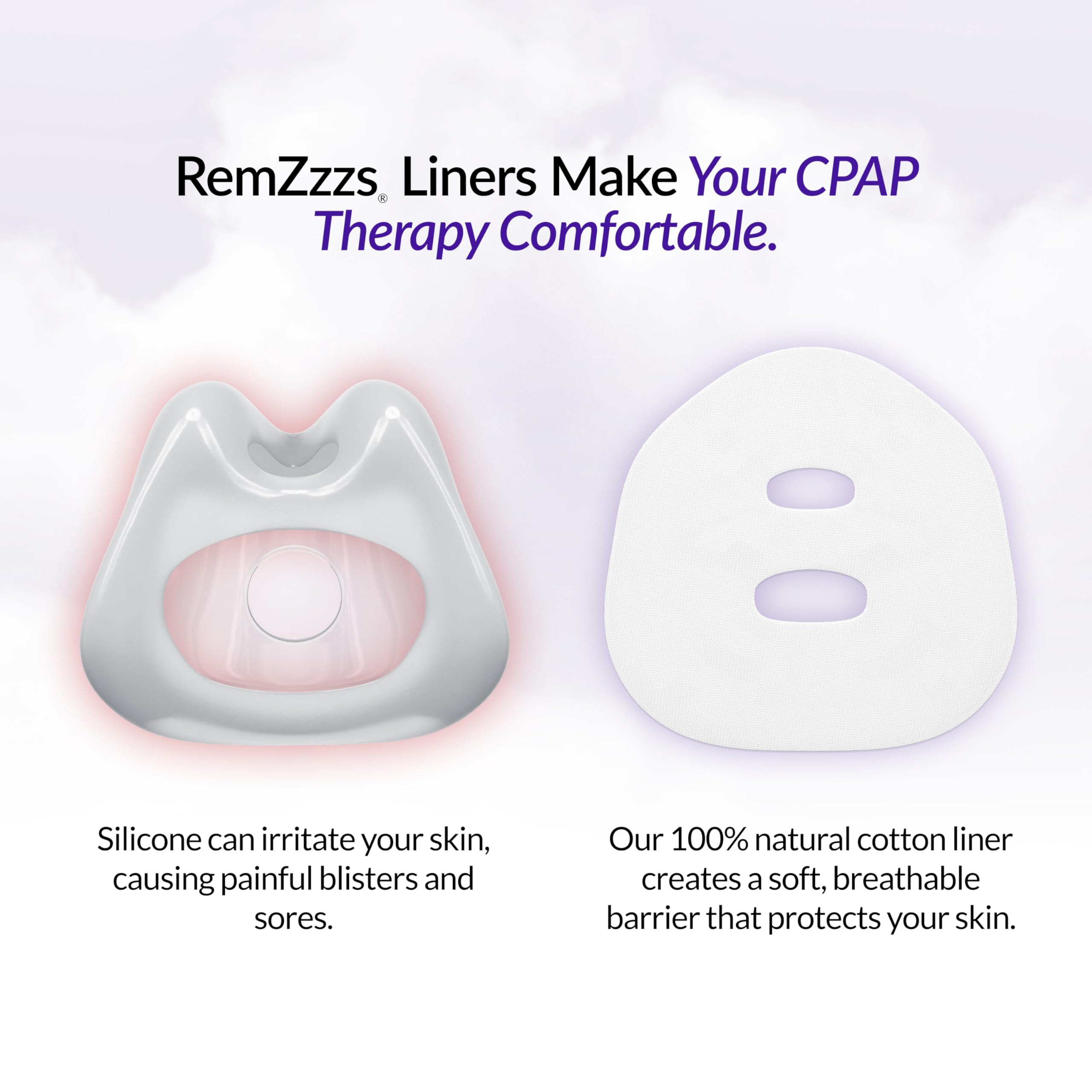 RemZzzs minimal contact CPAP liner absorbent surface helps manage facial oils for a smoother seal