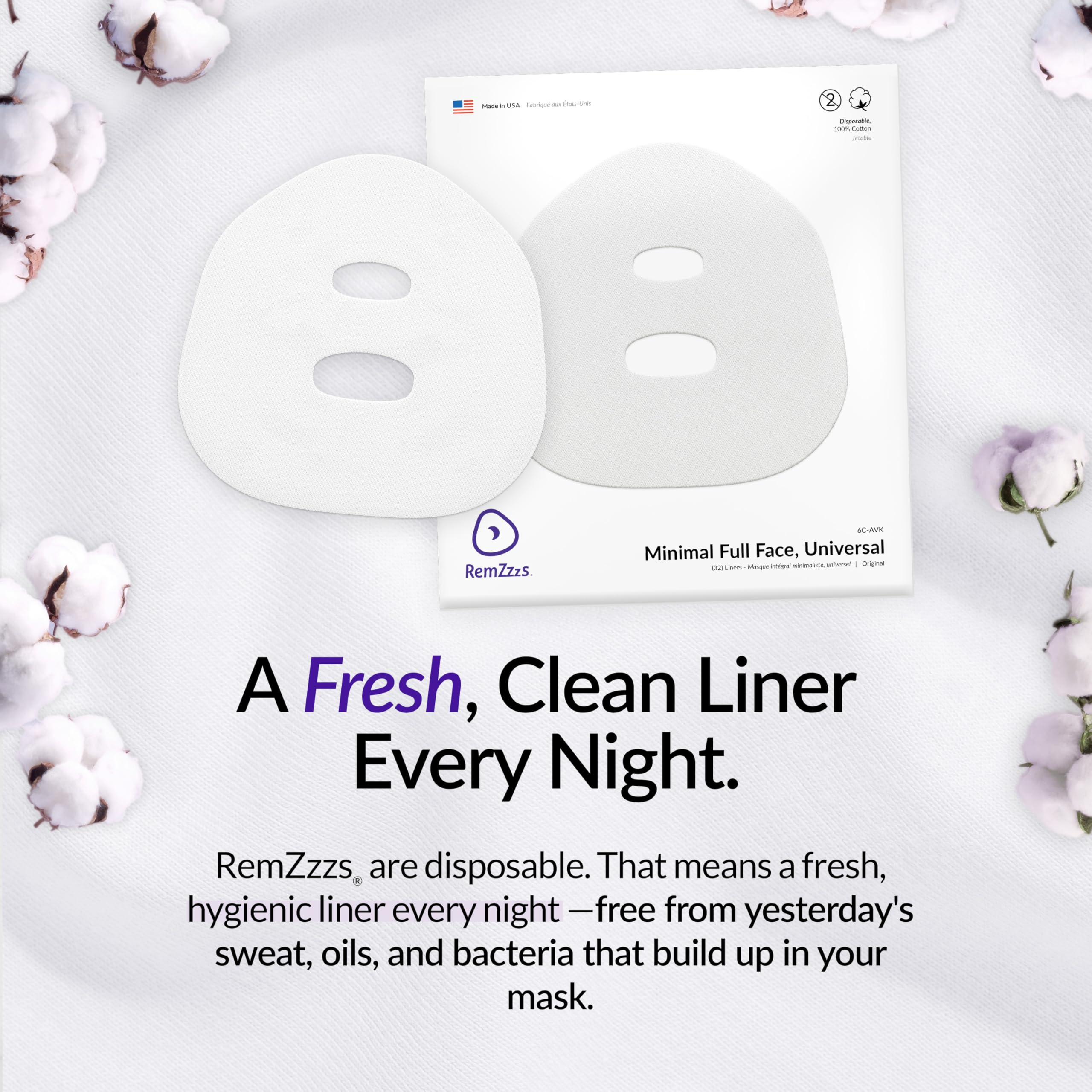 RemZzzs minimal contact CPAP liner in use during sleep for comfort through the night