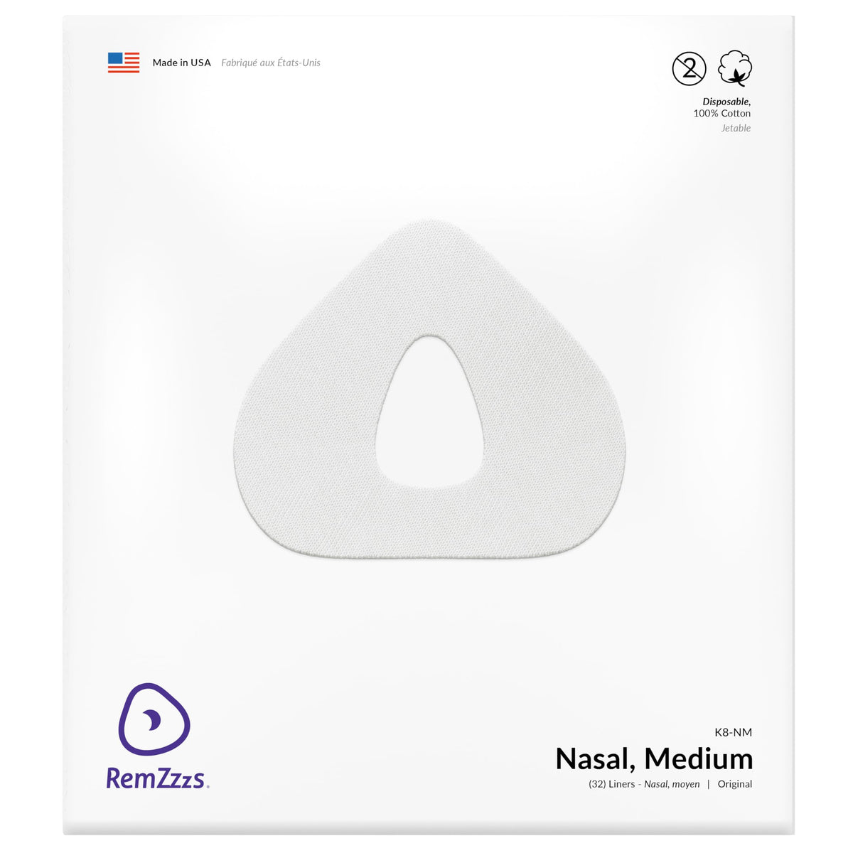 RemZzzs nasal CPAP liner pack front highlights ready-to-use liners for comfortable CPAP nights.