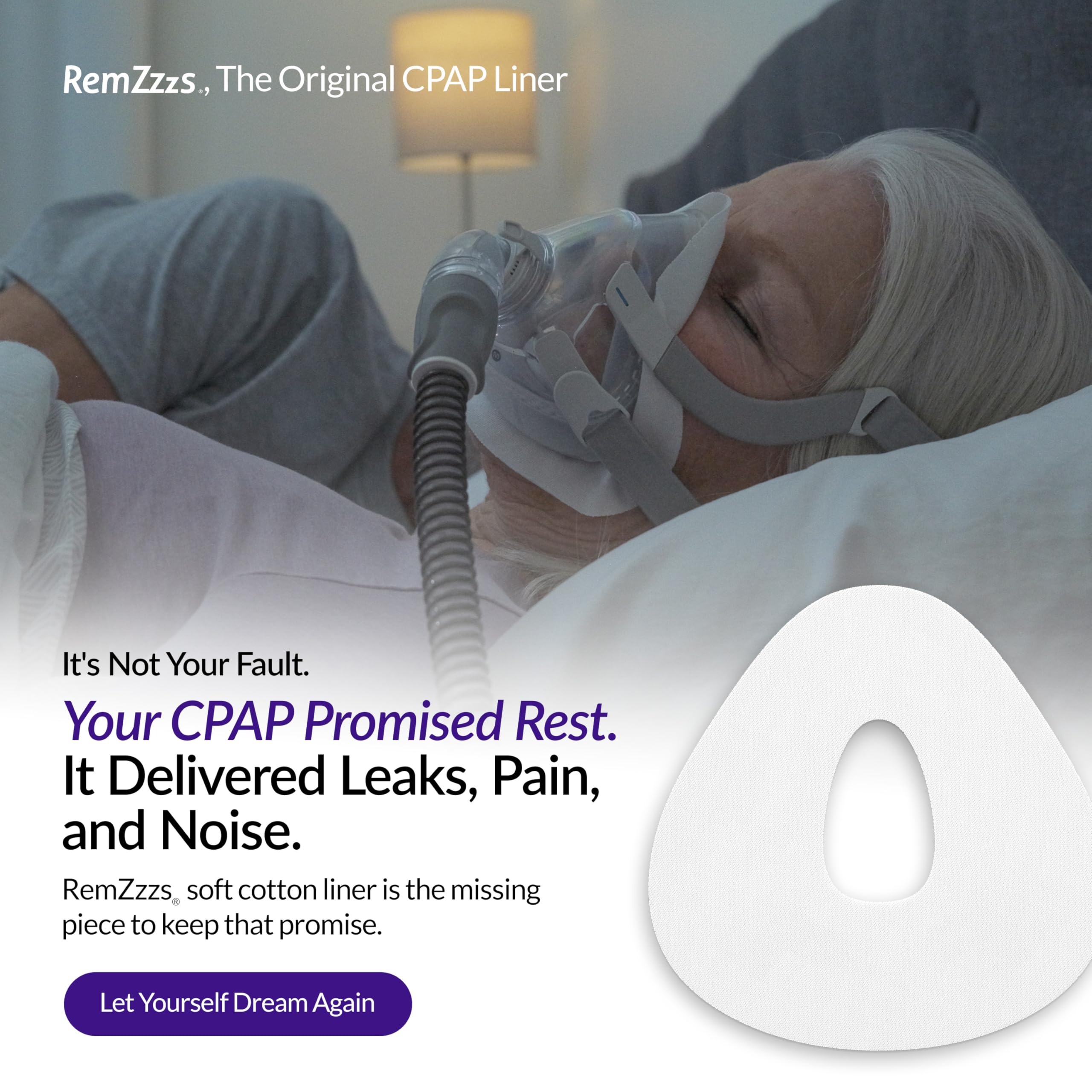 RemZzzs soft cotton liner close-up shows breathable fabric